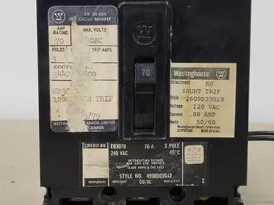 Used WESTINGHOUSE EB3070 Switchgears British Columbia CA | Lenmark #239788