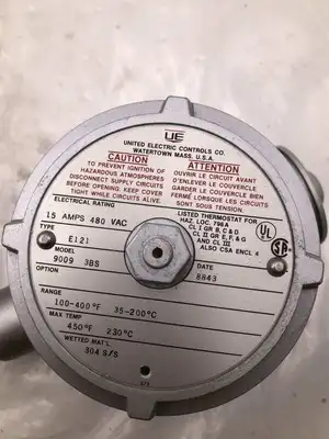 UE United Electric 9009 3BS SS Hazardous Locations Thermostat 480V 100-400°F NIB