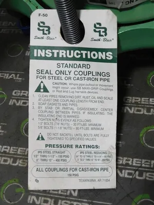 Smith-Blair Inc. Type E Flexible Coupling Size 6.63 150 PSIG Flexi-Coat New