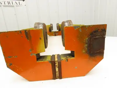 Underhung Bridge Crane Push End Truck 3-1/4"-5" Beam Flange 48"L 5"Steel Wheels