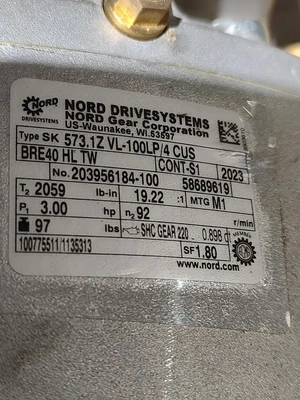 Used NORD SK100LP/4 CUS BRE40 HL TW Gearmotors Kentucky US | Edwards Industrial Repair #1321303