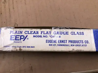 EEP CA-6 Plain Clear Flat Gauge / Sight Glass 10″ X 1-1/2″ X 1/2″ -NIB