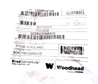 LOT OF 10 NEW WOOD HEAD-BRAD 1200658728 CORDSETS 804006H09M015