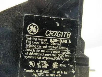 General Electric CR7G1TB Overload Relay 0.25-0.4A