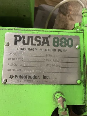 Pulsafeeder 880-S-AE Diaphragm Metering Pump 15:1 9.8gpm 100psi