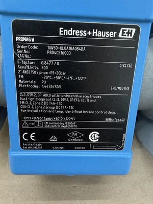 NEW Endress+Hauser 10W50-UL0A1RA0B4BA