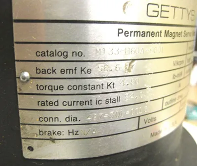 NEW GETTYS M133-H60A-900L SERVO MOTOR M133H60A900L