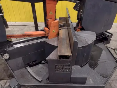16" X 28" COSEN MODEL #SH-710LDM HORIZONTAL 60° MITERING BAND SAW: STOCK #23643