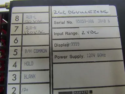 Crompton 2G2-DGVULEZ 262 Series LED digital indicator 4 digit 120V 2VDC input