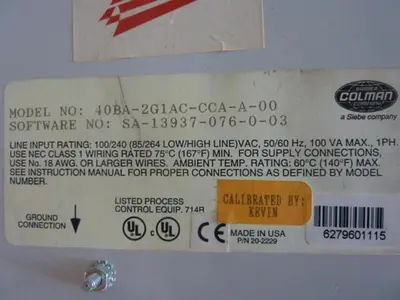 USED BARBER COLMAN 40BA-2G1AC-CCA-A-00