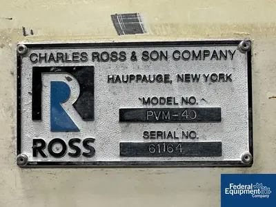 USED Ross 40 Gal Ross Planetary Mixer, Model PVM 40, S/S