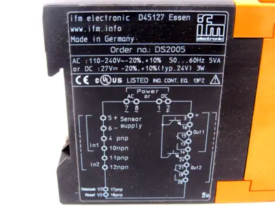 NEW IFM EFECTOR DX2005 PULSE DIFFERENCE MONITOR FS-2