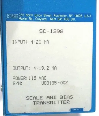 NEW RIS SC-1398 SCALE & BIAS TRANSMITTER 1398 SC1398