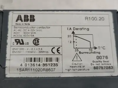 Used ABB R100.20 Switchgears British Columbia CA | Lenmark #244676