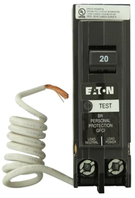 Eaton BRN120GF GFCI Circuit Breaker, 20A, 1-Pole, 120/240V, Type BRN [New]