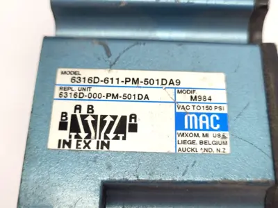 Used MAC Valves 6316D-611-PM-501DA9 Solenoid Valves Michigan US | Maverick Industrial Sales #1454020