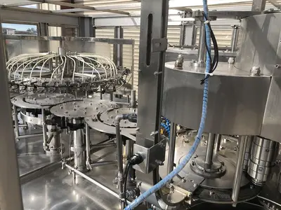 USED 2014 ZHANG J IAGANG, BEIJING CHINA TRI-BLOCK 40 VALVE BOTTLE RINSER, FILLER, CAPPER