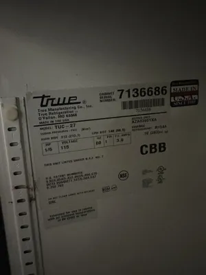 174-0207 True TUC-27 27" Self Contained Undercounter Cooler