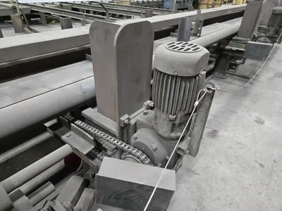 1993 Pangborn 7-Wheel Structural Blast Machine, 24" x 48" Opening, 60' In-Out Conveyors w/ (6) Cross