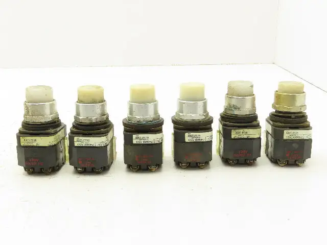Allen Bradley 800T-PT16 White Illuminated Push Button Switch 30mm Lot of 6