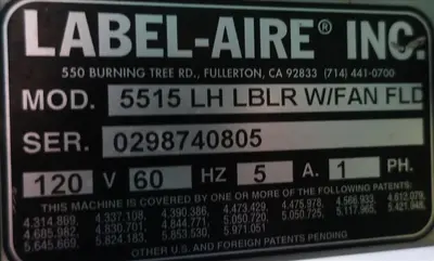 USED LABEL-AIRE 5515 LH LBLR W/FAN FLC