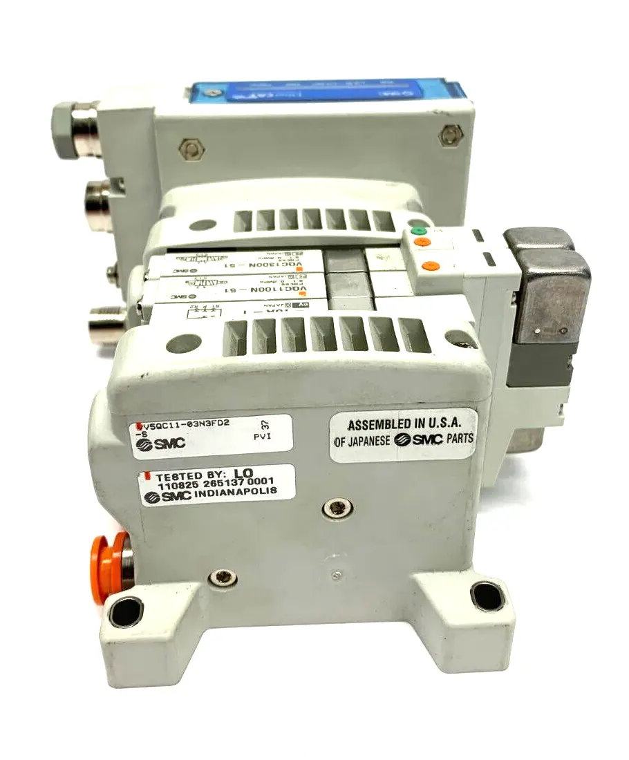 V5QC11-03N3FD2-S | SMC  Base Manifold w/ EX260-SEC1 EtherCAT Class 2 Output - Used