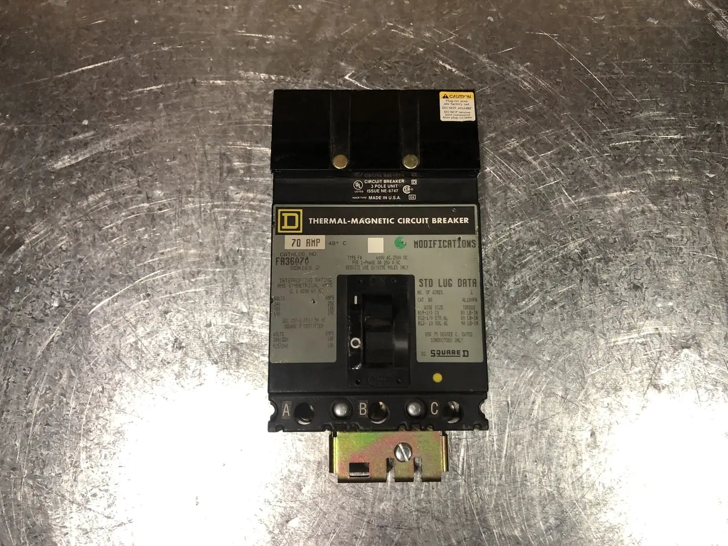 Used SQUARE D FA36070 Switchgears British Columbia CA | Lenmark #244316
