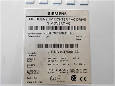 USED SIEMENS 6SE7023-8ED61-Z
