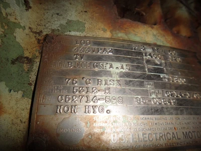 U.S. Electrical Motors 100 HP, 1800 RPM, Electric Motor