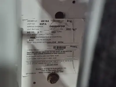 Used SIEMENS HHJD63F400 Switchgears British Columbia CA | Lenmark #239444