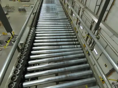 Automotion 30"x 24' V-Belt End Drive Skew Bed Roller Conveyor 3/4Hp 460V 170FPM