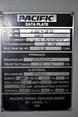 USED PACIFIC J100-12II