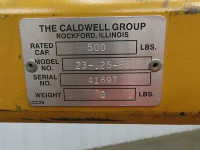 Caldwell 23-.25-65 Roll Lifting Beam Spreader Bar 1/4 Ton 500lb 65" Spread