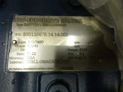 NEW SEW-EURODRIVE SAF77DV132M12/2BMHR