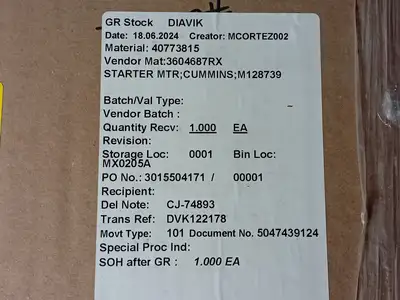 NEW CUMMINS M128739