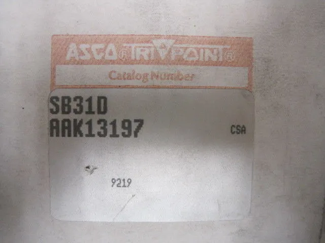 NEW ASCO SB31D VALVE