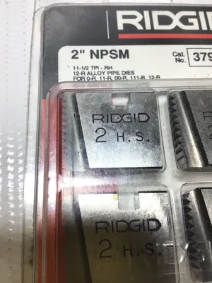 Ridgid 37985 Alloy Pipe Dies 2″NPSM 11-1/2TPI-RH for 0R/11R/00R/111R/12R/30A/31A Threaders