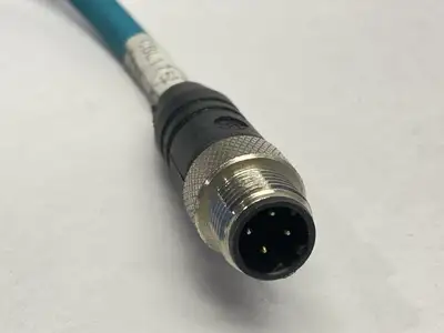 USED LUMBERG AUTOMATION SHIELDED DOUBLE ENDED CORDSET M12 MALE 4-PIN
