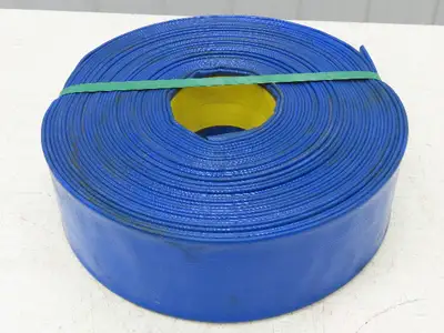 3" Layflat Blue PVC Water Delivery Irrigation Discharge Hose 100'