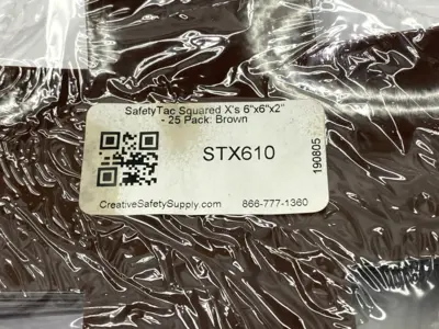 NEW SAFETYTAC SQUARED X'S BROWN FLOOR MARKING STICKER 6" X 6" X 2" PKG OF 25