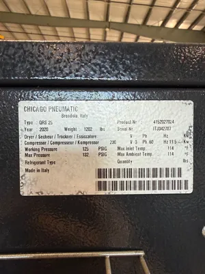 2020 CHICAGO PNEUMATIC QRS25 Rotary Screw & Sliding Vane Air Compressors | GMT (8)