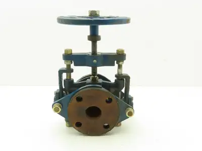 Robbins & Myers KFR Rubber Pinch Valve 1-1/2" Flanged 150psi Handwheel Operator
