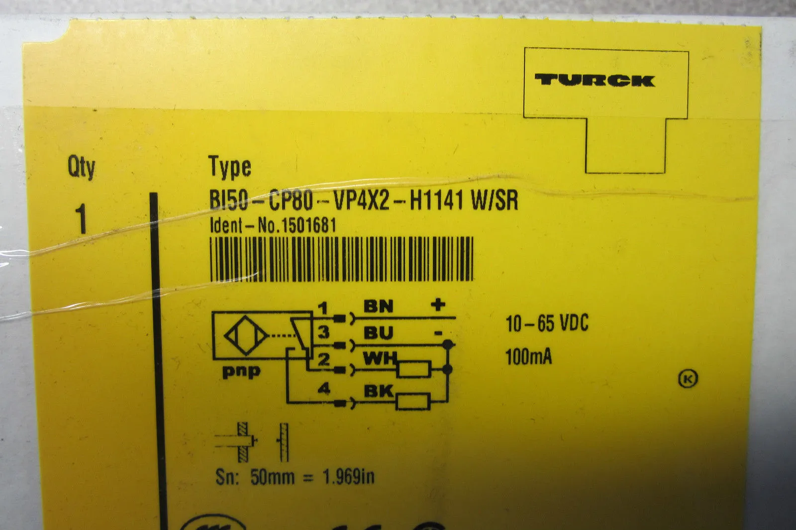 NEW TURCK ELEKTRONIK BI50-CP80-VP4X2-H1141 SENSOR BI50CP80VP4X2H1141