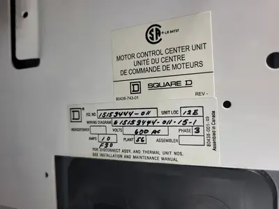 USED SQUARE D MODEL 6