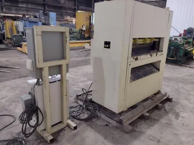 48” WIDE x 30 HP MECHANICAL IN-LINE COIL PRESS & SHEAR WITH PLC VARIABLE SPEED DRIVE: STOCK #22968