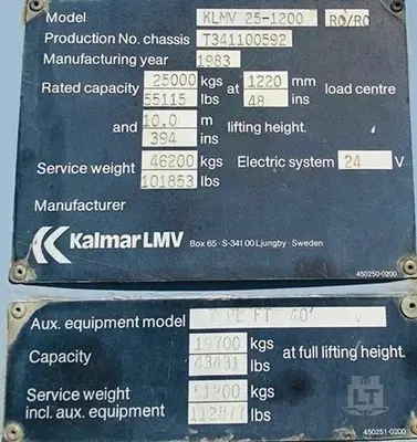 USED 1983 KALMAR DC25-1200