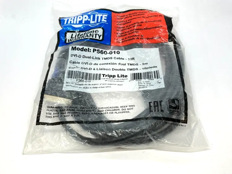 New | in-Stock Tripp Lite Dual Link Digital & Analog Monitor TMDS Cable M/M 10' Cable & Wire Michigan US | Maverick Industrial Sales #1390693
