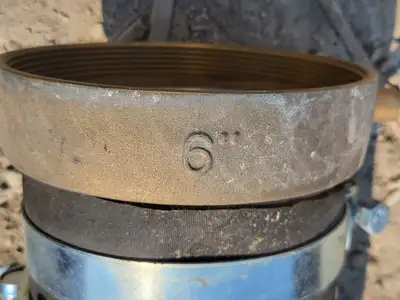 6" x 75 ft Hose Black w/ Camlock Coupling