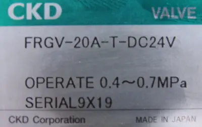 NEW CKD FRGV-20A-T-DC24V VALVE 4F110 FRGV20ATDC24V
