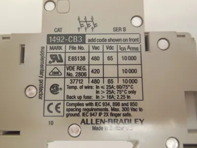 NEW ALLEN BRADLEY 1492-CB3G050 CIRCUIT BREAKER 1492CB3G050